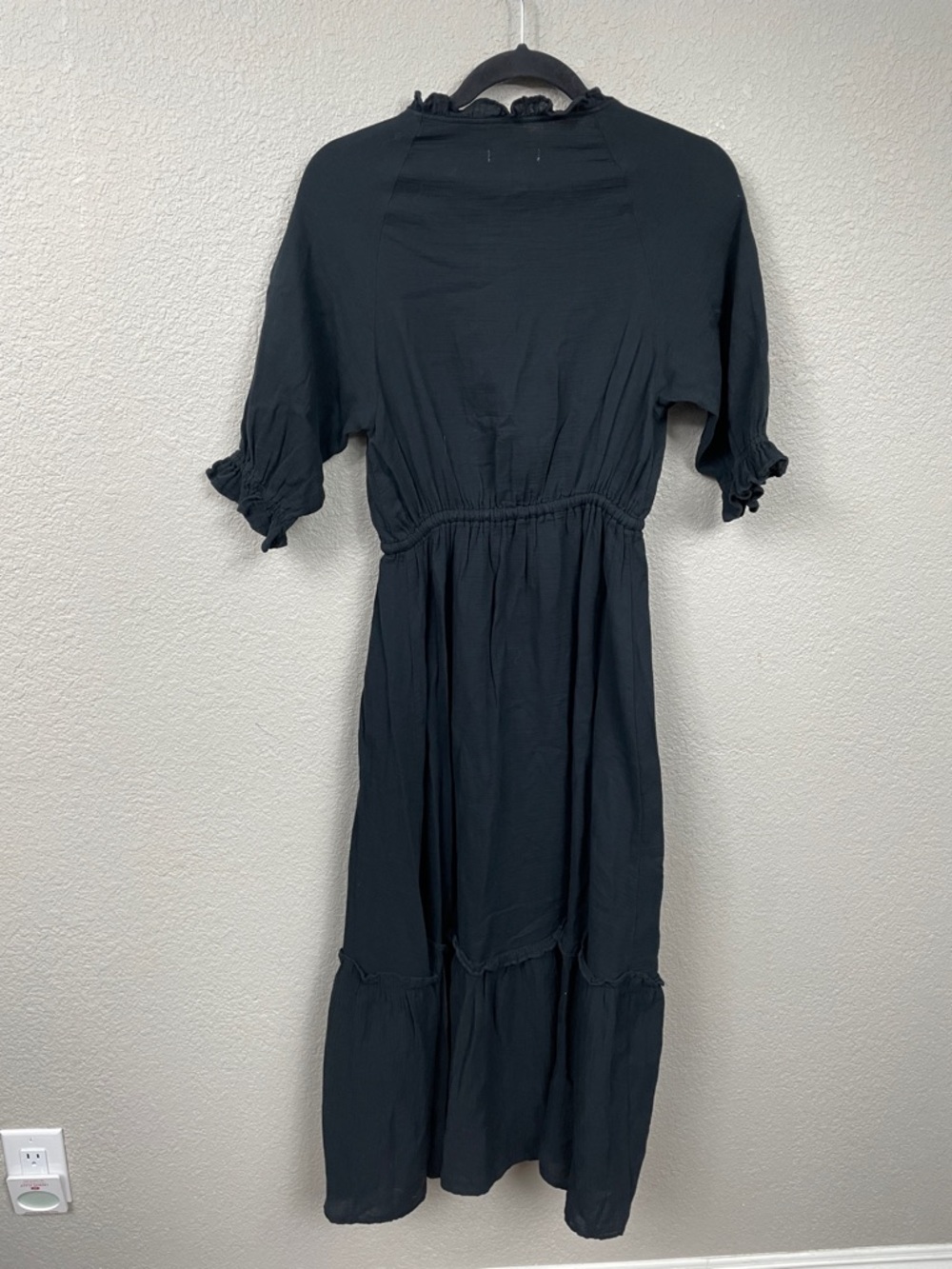 NWT Outerknown Odyssey Gauzy Cotton Midi Dress Black Boho Sz XS - Picture 8 of 14